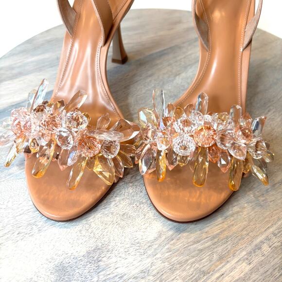 Alexandre Birman Sierra 85 Crystal Sandals NIB Papaya Mist EU 38.5 US 8.5 Italy - Picture 6 of 11